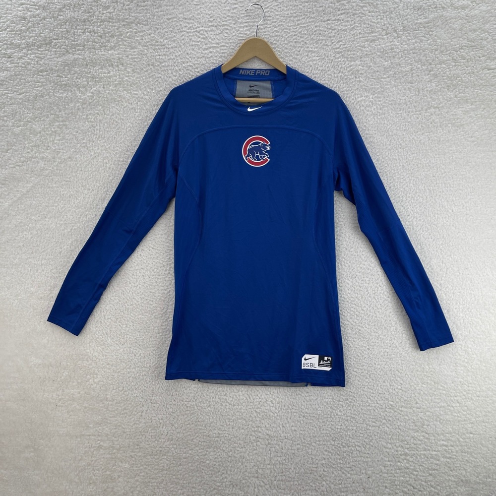 Chicago Cubs Shirt Mens 2XL Blue Nike Pro Hypercool Compression Baseball MLB